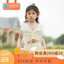 Net Red INS Wind Children Princess Swimsuit Girl Split Lace Skirt Swimsuit Fairy baby Travel swimsuit