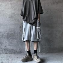 Summer float with shorts male wool side large pockets loose wide leg sports pants High Street subforced wind 50% Pants trendy