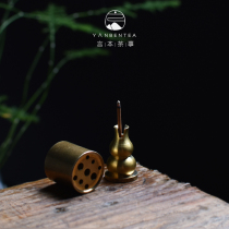 Words Ben Retro Alloy Bronze-coloured fragrant inserts Tea Road accessories Incense Socket Panchon home office gourd Chanto