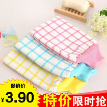 Korean Plaid back bath gloves bath towel bath towel thick bath towel bath bath ball bath ball