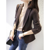 JOLIMENT High-end Suede Suede Suit Jacket Woman 2020 Autumn Winter New Herringbone Textured Wool Suit Jacket