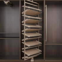  Cloakroom 360-degree rotating shoe rack Household multi-layer double-sided shoe cabinet rack wardrobe push stretch shrink multifunctional shoe basket