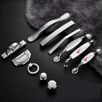 Hole distance 16 76 96128160 bright chrome color wardrobe handle modern minimalist cabinet hardware cabinet door handle