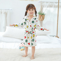 Childrens robes boys and girls Winter Spring and Autumn thick baby bathrobe baby pajamas home clothes 1-2-3 years old 4