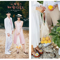 Wedding props creative personality travel photography couple seaside photography props net bag hipster Moren lemon