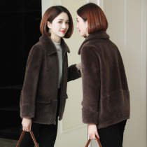 Sheep sheared coat women's short fur one 2020 new lamb wool grain wool fur coat D385