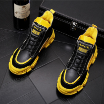 Tide Cards High Bunch Shoes Men 2020 New Korean version Trend shoes Mens Martin boots Winter gush warm 100 lap cotton shoes