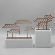 New Chinese Modern Boilerplate Room Hotel Genguan Soft Adornment Home Living Room Metal Eatery Handicraft Pendulum