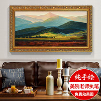  European-style entrance living room pure hand-painted oil painting custom dining room bedroom landscape landscape handmade decorative painting Giant mountain