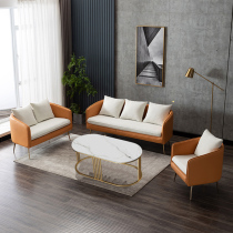 Simple fabric sofa small apartment double trio room Double Trio seat reception area sales office reception area negotiation table and chair combination