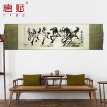 Wanli Shunfeng Silk Painting Ancient Chinese Painting Scrolls Office Living Room Decoration Hanging Painting Eight Horses