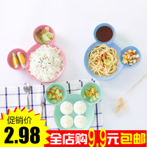 Wheat straw tableware cute cartoon set home childrens eating bowl treasure bowl anti-drop plastic creative