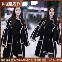 Dili Reba with the same high-end wool cardigan coat 2020 autumn and winter new thickened medium-long knitted coat for women