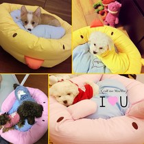  Detachable and washable teddy kennel Four seasons Bixiong Bomei French bucket small dog pet nest Dog bed winter warm cat nest