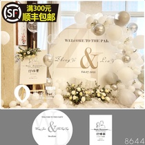 White memories engagement banquet decoration background wall KT board plus hard Dragon card board Hotel room layout customized dinner