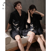 Comfortable love with each other ~ MAROLIO couple pajamas summer cotton National style loose home suit