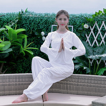 Indian Pure Cotton White Pure Handmade Embroidered Blouses Yoga Clothes Coach Conqueror Costume for the spring and summer