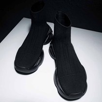  Mens shoes Autumn trend high-top shoes thick-soled socks casual shoes sports shoes Autumn and winter European station trend brand mens shoes