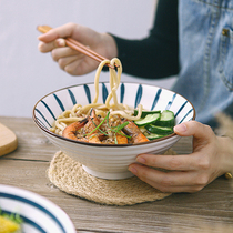 Multi-beauty Japan-style Noodle Bowl Home Big 8 inch Ceramic Bucket Hat Bowl with soup bowl 7-inch salad bowl Foam Noodle Bowl