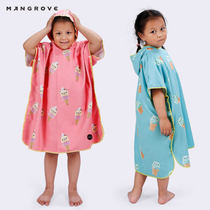 Quick-drying childrens bath towel cape cartoon hooded swimming towel boys bathrobe moisture absorption quick-drying beach towel
