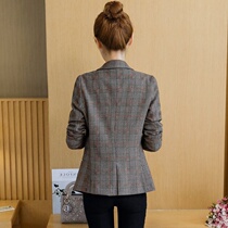 Plaid small suit women short coat 2021 Spring and Autumn New Korean casual fashion short suit spring and autumn coat tide