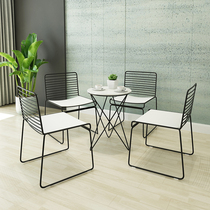 Net red ins milk tea shop table and chairs Combined Nordic sweet shop Café Café Leisure table and chairs Courtyard Balcony Leaning Back Chairs