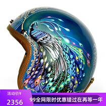 Shunfeng tough guy handmade color helmet 3C and DOT double certification retro half helmet Harley motorcycle locomotive helmet