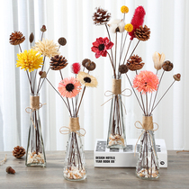 Natural dried flowers with vases bouquets home furnishings small fresh Nordic ornaments flower arrangement living room bedroom office decoration