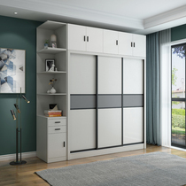 Modern simple sliding door wardrobe assembly Economical overall bedroom sliding door simple cabinet sliding door Large wardrobe