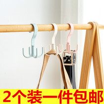 Japanese style simple 360 degree rotatable adhesive hook wardrobe multifunctional bag tie adhesive hook 4 claw saving space rack