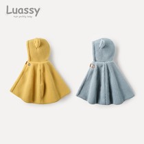 luassy baby cloak thickened autumn and winter baby out windproof Children Baby cloak girl shawl male