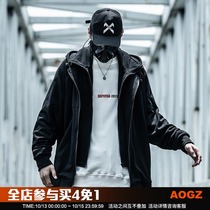 Xiaobin national tide Spring and Autumn new double zipper cardigan men loose original trend Joker coat hooded sweater tide