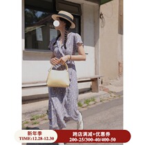 Ouyang Xi one-piece waist thin dress summer new design high-grade thin floral long skirt