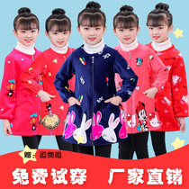 Crystal velvet winter girls down jacket Baby cotton clothing thickened round neck protective clothing Childrens painting zipper jacket