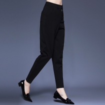 Fatty plus size Harlem pants women autumn and winter plus velvet high waist fat mm loose nine points radish trousers 200kg womens pants