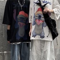 2022 new short sleeve female schoolgirls Han version easing original Cebu Wind retro white T-shirt lovers loaded with clothes and pins