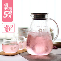 vankine cold water jug Glass heat-resistant high temperature explosion-proof cold water cup Household set tie pot Large capacity cold water jug