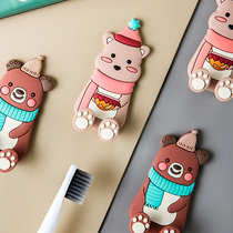 Cartoon toothbrush holder Children suction wall type single person Single creative cute net red shelf baby discharge electric
