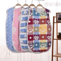  Spring and autumn cotton baby gauze sleeping bag Baby split-leg sleeping bag anti-kick quilt air-conditioned room anti-kick quilt blanket Four seasons