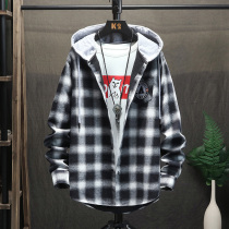 High School Plaid Shirt With Clot Jacket 14 Autumn Clothes Boy 12 Fat Great Boy 15 Year Old Junior High School Student 13 Spring Autumn Jacket