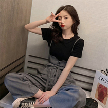 Sandro Moscoloni bib suit western style age reduction 2021 summer new fashion waist thin women