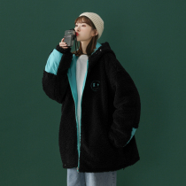 Large size plus velvet thickened lamb hair coat women 2021 New chic port flavor fat mm design cotton-padded clothing