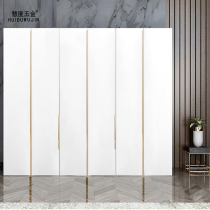Modern light luxury cabinet door golden handle Free slotted wardrobe door handle Drawer cabinet black simple invisible handle