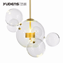 Designer Bulb Froth Ball Decoration LED Living Room Creative Restaurant Rear Modern Molecular Glass Mickey Mouse Chandelier