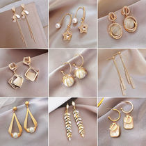 2021 new 925 sterling silver needle earrings womens trendy Korean simple and high-end earrings elegant earrings earrings earrings