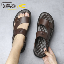 German Camel Dynamic Men Sandals 2022 Summer New Genuine Leather Sandals Soft Bottom Non-slip Casual Beach Shoes