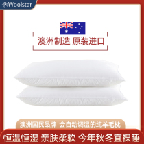 Original imported Australian wool pillow 100% pure wool filled handmade Autumn Winter anti mite pillow