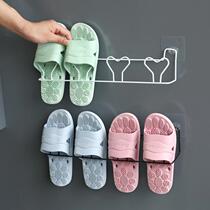 Bathroom trailer rack wall-mounted non-perforated toilet adhesive hook door rear toilet wall rack storage artifact