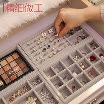 Jewelry box small portable partition velvet plate single ring pendant drawer storage box finishing