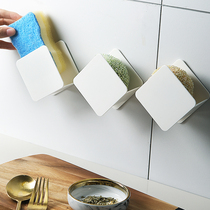 Kitchen sink sponge rack scour cloth storage rack non-perforated wall-mounted dishwashing cloth can drain the hanger